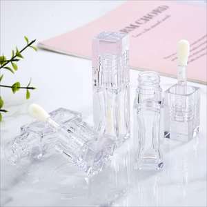 HEXUE Envase Personalizado de 10ml para Brillo Labial de PETG con Tapa de Rosca Cuadrada Transparente para Lápiz Labial y Rubor - Product Image 1