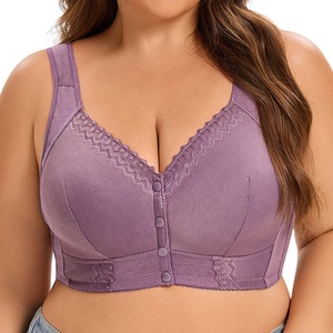 Của phụ nữ thêm kích thước lớn dây miễn phí Push-Up Áo ngực ren thêu hoa trang trí phía trước đóng cửa vest phong cách tinh khiết Màu đồ lót - Product Image 6