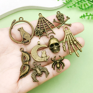 Halloween Pendant Mixed Pack 51pcs Alloy DIY Jewelry Antique Bronze Themed Charms For Creative <b>Accessories</b> - Product Image 2