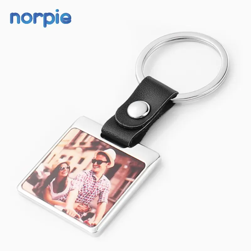 מחזיק מפתחות מסגרת עור מותאם אישית תמונת סובלימציה על מחזיק מפתחות