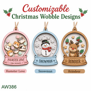 Ornamento Natalizio Oscillante a Forma di Criceto |   Strati Acrilici in Compensato di Pioppo |   Decorazione Natalizia per Animali Domestici |   <span class=keywords><strong>Nome</strong></span> Personalizzabile - Product Image 4