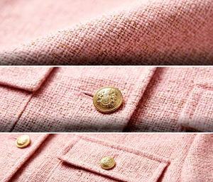 Ensemble 2 pièces <span class=keywords><strong>pour</strong></span> <span class=keywords><strong>femme</strong></span>, élégant <span class=keywords><strong>tailleur</strong></span> en tweed, veste courte à manches courtes et <span class=keywords><strong>jupe</strong></span> midi plissée, tenue décontractée <span class=keywords><strong>chic</strong></span> <span class=keywords><strong>pour</strong></span> les soirées, fabricant - Product Image 3