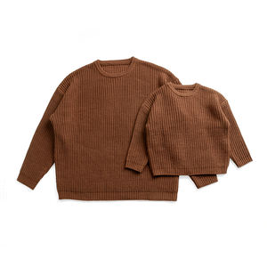 Pull en maille plate tendance à manches longues, pull-over maman et moi, sweat-shirt pour fille, pull-over pour l'automne et l'hiver - Product Image 2