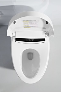 WC Smart MONDI Economico per Hotel e Casa, Monoblocco a Pavimento con Doppio Scarico, Telecomando, P-Trap/S-Trap, Controllo Vocale, Bianco, Riscaldato - Product Image 5