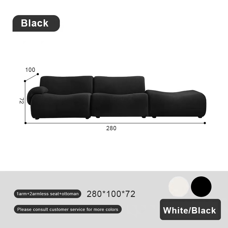 1 siège avec accoudoir + 1 siège sans accoudoir + pouf 275 cm
