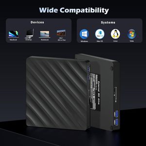 Unidad de <span class=keywords><strong>Blu</strong></span>-<span class=keywords><strong>ray</strong></span> Externa 5 en 1: Reproductor de BD-ROM, Grabador de CD/DVD, USB 3.0 y Tipo-C, Portátil <span class=keywords><strong>para</strong></span> <span class=keywords><strong>PC</strong></span>/Laptop - Product Image 3