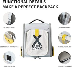 PETKIT Túi Đựng Thú Cưng Breezy <span class=keywords><strong>X</strong></span> ZONE Ba Lô Chó Mèo Nhỏ Có Thêm Không Gian Lều, Thiết Kế Có Thể Gập Lại, Đệm Mềm - Product Image 5