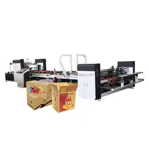 Fast deliver corrugated cardboard sheet auto feeding folder gluer QZXJ-2400 automatic carton box gluing machine supplier