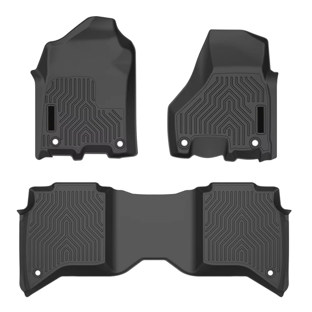 TPE Non-Slip Waterproof 5mm Thick 3-Piece Floor Mats for Dodge Ram 2500/3500 Crew Cab 2019-2024 Car Rug
