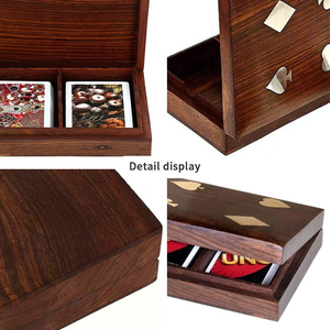 Boîte-cadeau en bois de décoration de <span class=keywords><strong>jeu</strong></span> de poker de luxe à 1 pont pour enfants et famille pour bougie et artisanat - Product Image 5