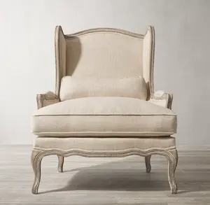Chaise de salle à manger simple en lin, meuble de maison, Style américain, confortable, luxe, fauteuil de salle à manger