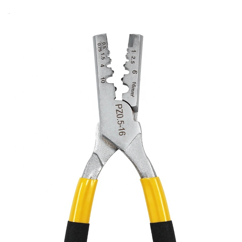 Portable Crimping Pliers – 0.5-16mm² Capacity, Carbon Steel, PZ10-35, Comfort Grip For Wire End Terminals