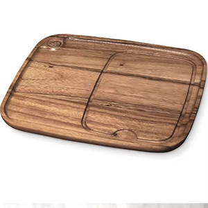 Planche à <span class=keywords><strong>fromage</strong></span> rectangulaire en bois d'acacia durable avec canal de récupération des jus <span class=keywords><strong>pour</strong></span> steak - Product Image 1