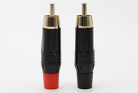 Conector de enchufe de audio y video RCA macho Lotus Jack electroforesis de chapado negro con cabeza chapada en oro