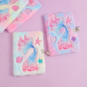 สมุดบันทึกลับรูปนางเงือกขนาด A5 80แผ่นไดอารี่เด็กผู้หญิงพร้อมล็อค - Product Image 5