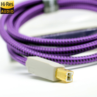 Cable de Datos USB-B 2.0 YIVO XSSH GT2 NCF Alpha OCC de Cobre, Cable DAC de Alta Fidelidad Plateado para Micrófono y Monitor