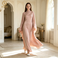 Offre Spéciale : Robe Modeste Plissée en Tissu Teint, Robes Pakistanaises, Vêtements Arabes, Robe Longue Simple et Tendance