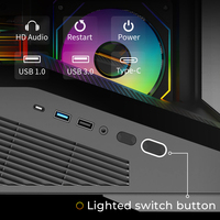 Boîtier PC Gaming Panoramique RGB Vue sur la Mer Mollyshines Mid-Tower en Métal avec Refroidissement et Support Ventilateur USB