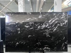 Granit Hitam Kosmik |   Tekstur Urat Batu Hitam-Emas Mengalir, Batu Dekorasi Mewah untuk Dinding/Lantai/Meja/Tangga - Product Image 1