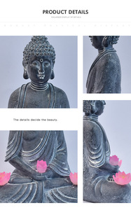 Statue de <span class=keywords><strong>Bouddha</strong></span> souriant transfrontalière, ornements de <span class=keywords><strong>jardin</strong></span> <span class=keywords><strong>zen</strong></span> chinois, lampe de <span class=keywords><strong>jardin</strong></span> solaire extérieure étanche <span class=keywords><strong>pour</strong></span> le jardinage - Product Image 6