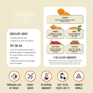 مستلزمات صحة الدجاج - معزز البيض اليومي - صفار ذهبي وأغلفة أقوى - مكونات طبيعية 100٪ - مسحوق 450 جرام - Product Image 4