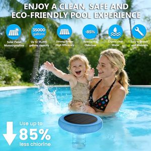 Ioniseur de <span class=keywords><strong>piscine</strong></span> à énergie solaire, ionisation au cuivre, nettoyeur et purificateur <span class=keywords><strong>d</strong></span>'<span class=keywords><strong>eau</strong></span> flottant automatique - Product Image 3