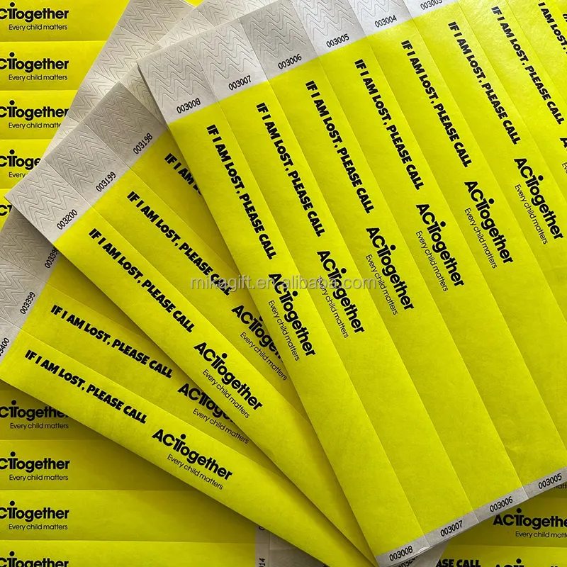 Bron Fabriek Custom Tyvek Polsband Lichtgevende Digitale Afdrukken Ecofriendly Europa Papier Polsband Tyvek Voor Vakantie-Evenementen