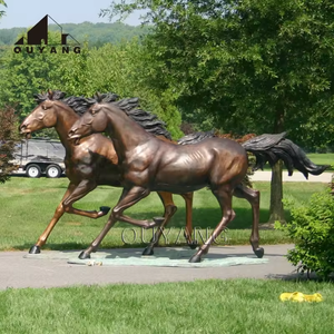 Quyang รูปปั้นม้าทองแดงทองแดงทองสัมฤทธิ์ตกแต่งสวนขนาดใหญ่ออกแบบได้ตามต้องการรูปปั้นม้าทำจากโลหะใช้กลางแจ้ง - Product Image 4