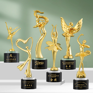 Set di Trofei Personalizzati per Danza |   Premio in Metallo Oro/Argento/Bronzo con Resina per Competizioni di Danza Classica/Latina/Yoga per Scuole e Studi di Danza - Product Image 1