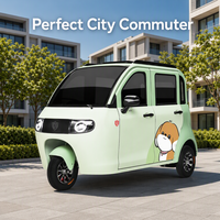 Mini tricycle électrique compact pour adultes, rickshaw électrique avec batterie au lithium pour les déplacements en ville et les trajets de courte distance