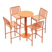 Ensemble table haute ronde et chaises d'extérieur en fer forgé, design créatif pour cour, café, salon de thé, loisirs, balcon en plein air