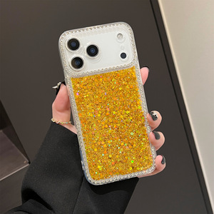 Elegante Custodia Premium Sottile con Anello Magnetico Antiurto Dorata con Glitter Diamantati per <span class=keywords><strong>iPhone</strong></span> 17 16 15 14 13 12 <span class=keywords><strong>11</strong></span> Pro Max - Product Image 3