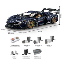 Mobil Sport Teknis Hypercar 10624 1:8 Baru, Blok Bangunan Kendaraan Cepat, Puzzle Edukatif, Mainan Natal