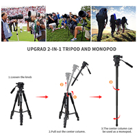 Trépied vidéo professionnel en alliage d'aluminium ZOMEI Q310, trépied extensible à 4 sections, monopode avec tête à amortissement fluide pour appareils photo reflex numériques