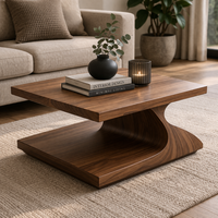 Table basse ronde en bois de manguier naturel, design moderne, faite à la main, facile à nettoyer, pour salon, usage domestique, best-seller