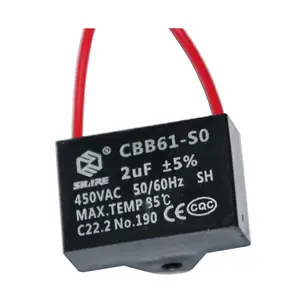 Capacitor cbb61 300v ac 50/60hz, capacitor de ventilação, capacidade 370vac cbb61 300vac