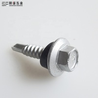 Vis autoperceuse à tête hexagonale en acier au carbone C1022, taille 6.3, Tek 1 à Tek 7, vis autoperceuse pour toiture avec rondelle EPDM