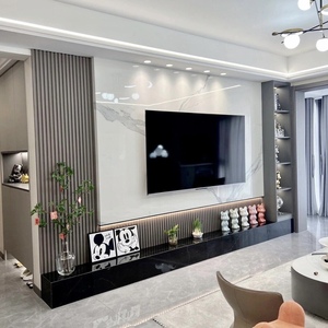 Mobile TV Personalizzato in Stile Moderno con Illuminazione, Set di Mobili da <span class=keywords><strong>Soggiorno</strong></span> con Pannelli in Legno per Uso in Camera da Letto - Product Image 6