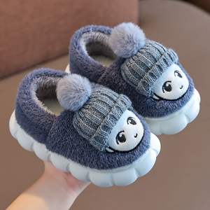 Women's Canvas Cotton Fluffy Cute Puppy-pattern Winter Warm Eco-friendly Slip-resistant Plastic-soled Plush Evergreen Outdoor - Product Image 1