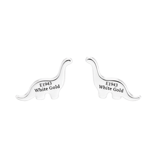 Pendientes de Dinosaurio en Oro Blanco E1943, Joyería de Moda con Forma de Animal, Unisex - Product Image 1