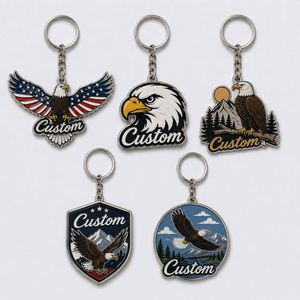 Porte-clés personnalisés en gros de haute qualité, motif aigle, figurines d'oiseaux, animaux sauvages, design totem national, souvenir - Product Image 1