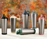 Botol Air Ramah Lingkungan 830ml, Tumbler Titanium Murni Estetis Kapasitas Besar, Dinding Ganda Vakum Terisolasi