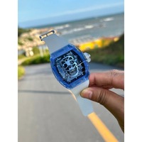 Reloj de Cristal de Zafiro con Caja Totalmente Transparente, Reloj Mecánico Innovador, Reloj de Pulsera Automático Mejorado