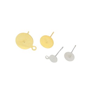 18K gold-plated flat earring <b>posts</b>, 925 sterling silver pearl earrings, DIY earring materials, A57 - Product Image 5