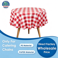 Nappe ronde jetable en PEVA à motif écossais coloré, imperméable et résistante à l'huile, vente en gros pour barbecue et pique-nique en extérieur