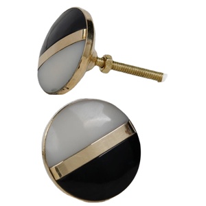 ลูกบิดไม้สีทองงาช้างแบบทันสมัยพร้อมแตรทองเหลืองสำหรับตู้เสื้อผ้าลิ้นชักตู้เสื้อผ้าและตู้ห้องนอน - Product Image 1