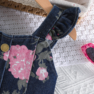 Completo Estivo in Denim per Ragazze 2026: Top con Stampa Floreale e Gonna Plissettata - Product Image 4