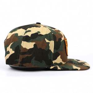 Custom Inner Tape Printed Adult Size 6 Panel Structured Woven <b>Patch</b> Camo Snapback Cap Hats - Product Image 5