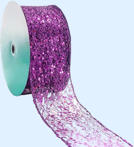 Glitter Wired <strong>Ribbon</strong> for Christmas Tree Sparkling <strong>Mesh</strong> <strong>Ribbon</strong> 2.5 Inch X 10 Yard Wired Edge for Gift Wrapping Crafts Wreath - Product Image 2
