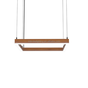 Contemporáneo Popular tridimensional cuadrángulo 18 "gris LED anillo de Metal candelabro luz entrelazada Hotel vestíbulo lámpara colgante - Product Image 6